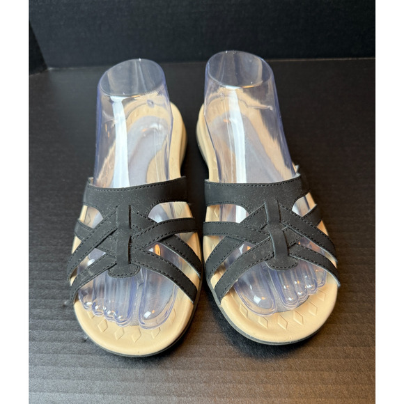 Lands' End Shoes - Lands' End Women's Leather Upper Antimicrobial Insole Casual Slide Sandals Sz 9